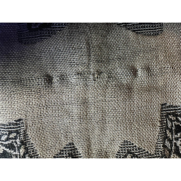 Challis Scarf Paisley Black Grey Tan Large 21" x 76"  C101713 - Picture 3 of 3